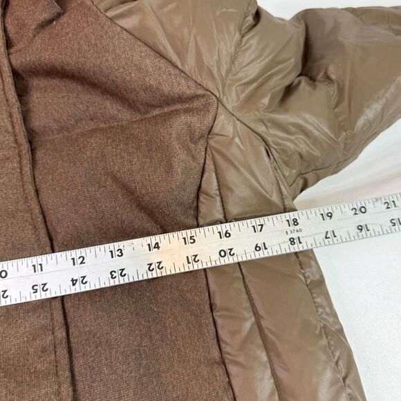 Artka Crazy in Life Coat Womens Medium Brown Tan Puffer Faux Fur Pockets Belt - Picture 9 of 13